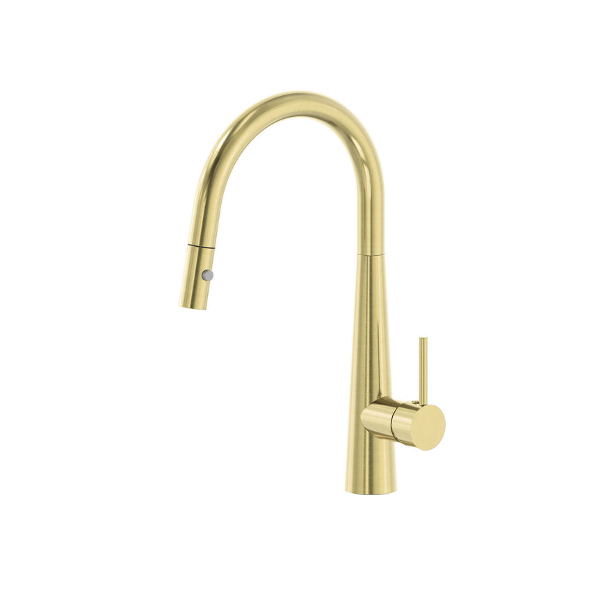 Nero Dolce Pull Out Sink Mixer With Vegie Spray Function Brushed Yellow Gold Tapware Nero Default Title