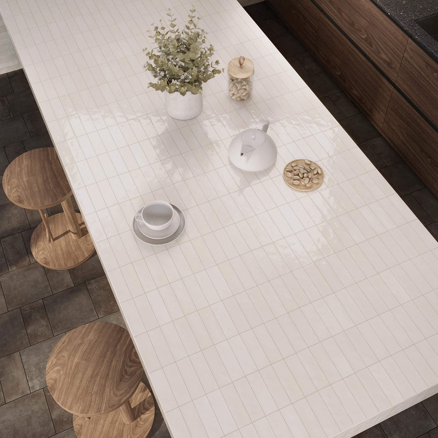 Mini 50x150 Gloss White Subway Tilemall