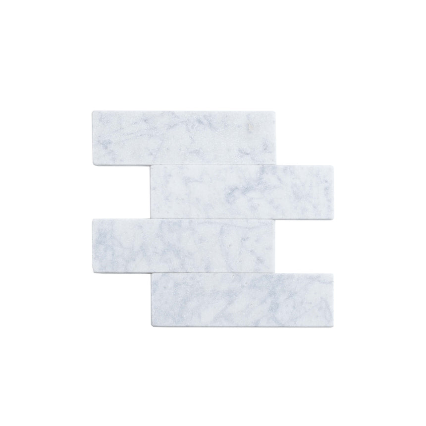 Natural Marble Mosaic Rectangular 60x200 Carrara Tumbled Marble Mosaic Tilemall