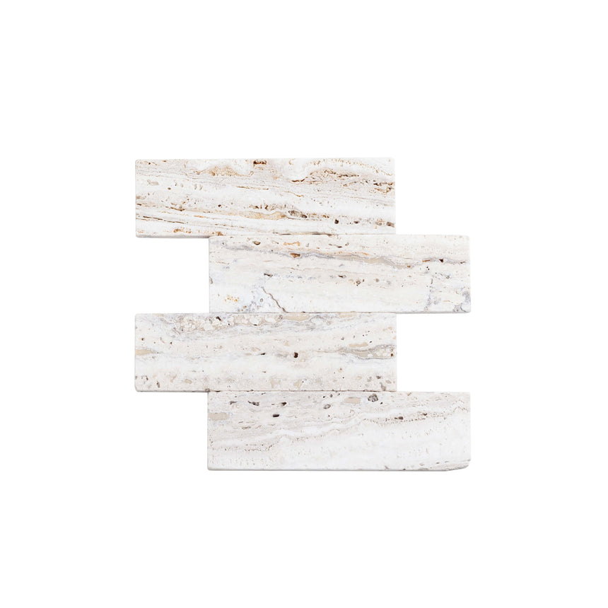 Natural Marble Mosaic Rectangular 60x200 White Travertine Tumbled Marble Mosaic Tilemall