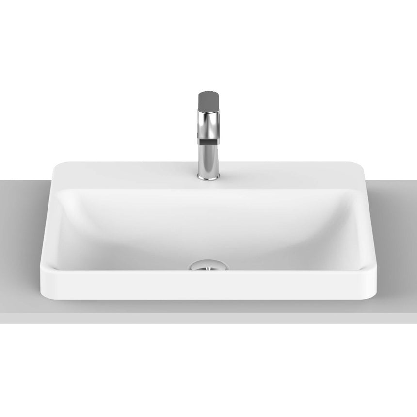 ADP Courage Semi Inset Basin Matte White Bathroom Basin ADP Default Title