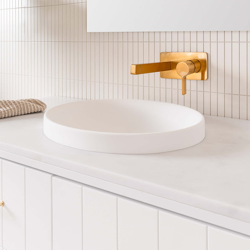ADP Dignity Semi Inset Basin Matte White Bathroom Basin ADP