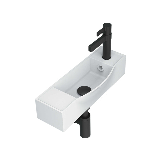 ADP Halo Wall Basin Gloss White Right Tap Hole Bathroom Basin ADP Default Title