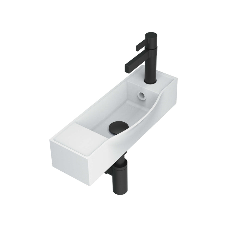 ADP Halo Wall Basin Gloss White Right Tap Hole Bathroom Basin ADP Default Title