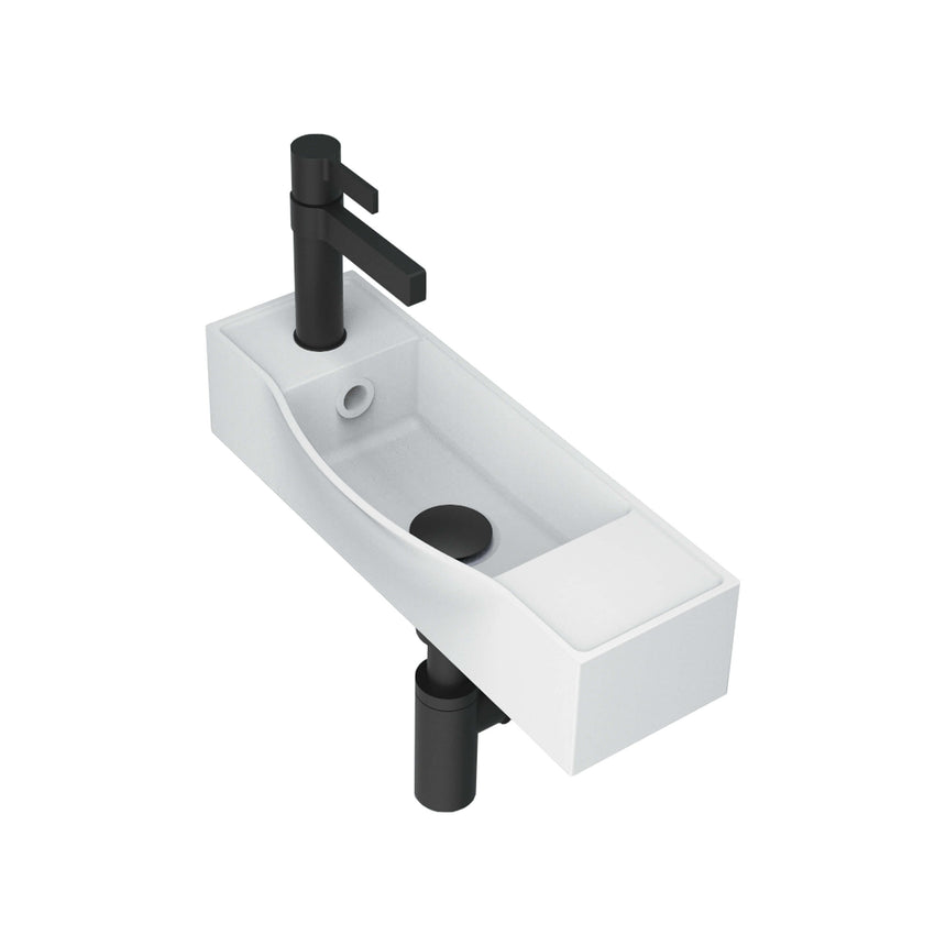 ADP Halo Wall Basin Matte White Left Tap Hole Bathroom Basin ADP Default Title