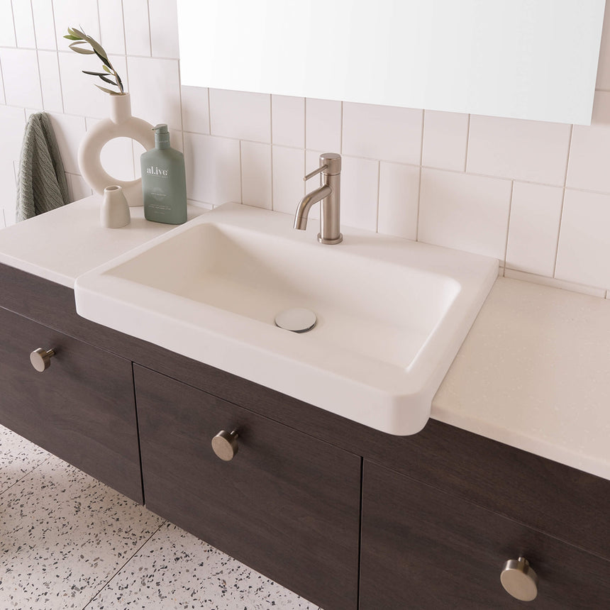 ADP Integrity Semi Recessed Basin Gloss White Bathroom Basin ADP