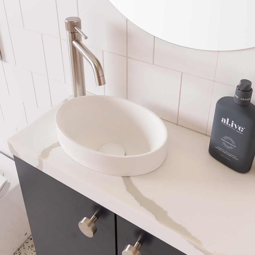 ADP Joy Semi Inset Basin Matte White Bathroom Basin ADP