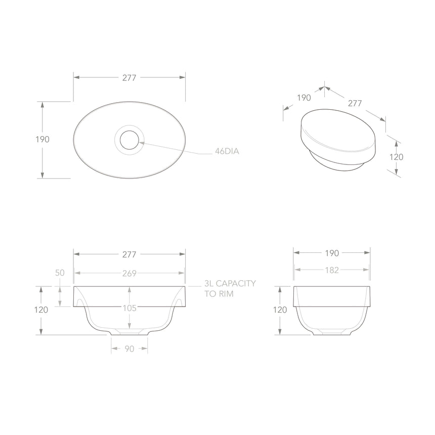 ADP Joy Semi Inset Basin Matte White Bathroom Basin ADP