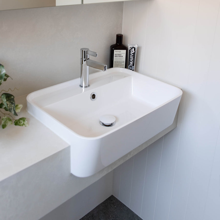 ADP Miya Semi Recessed 550 Basin Gloss White Bathroom Basin ADP