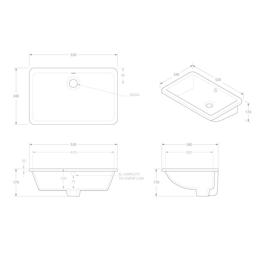 ADP Nesa Under Counter Basin Gloss White Bathroom Basin ADP
