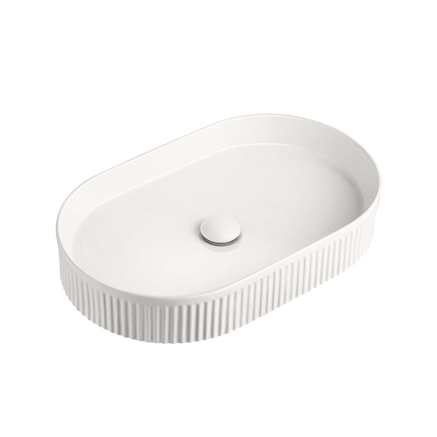 ADP Pill Fluted Above Counter Basin Golss White Bathroom Basin ADP Default Title