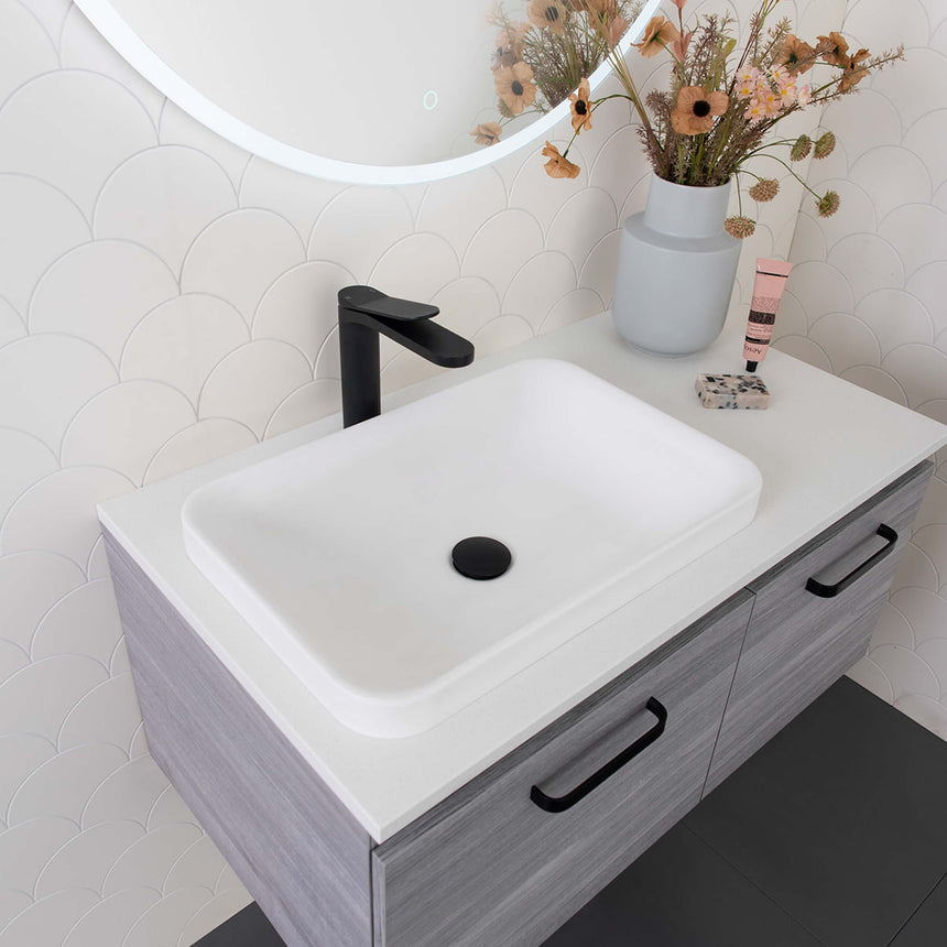 ADP Pride Semi Inset Basin Matte White Bathroom Basin ADP