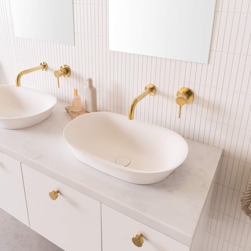 ADP Rise Semi Inset Basin Matte White Bathroom Basin ADP