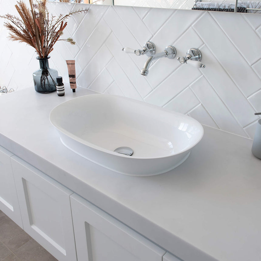 ADP Rise Semi Inset Basin Matte White Bathroom Basin ADP