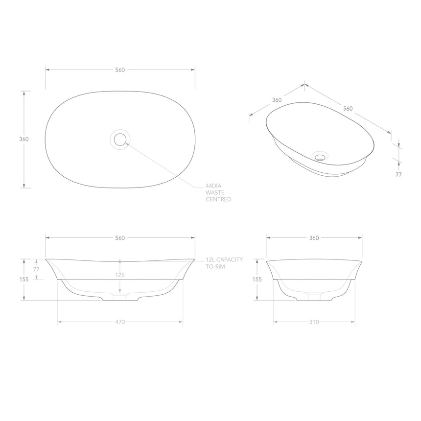 ADP Rise Semi Inset Basin Matte White Bathroom Basin ADP