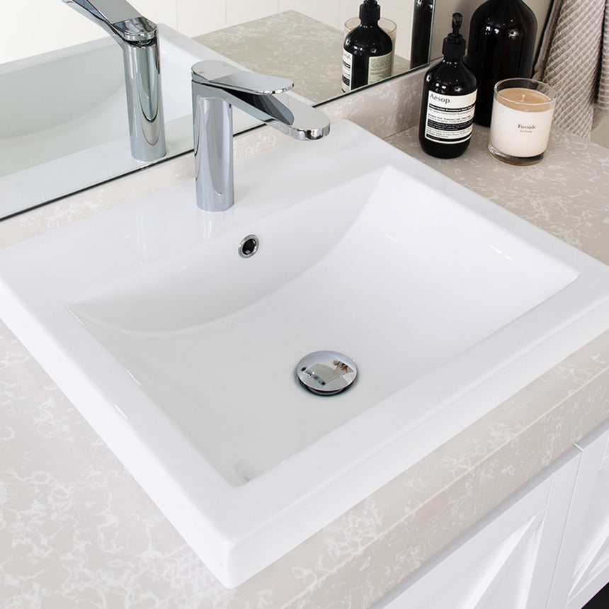 ADP Scoop Semi Inset Basin Gloss White Bathroom Basin ADP