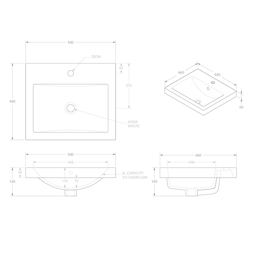 ADP Scoop Semi Inset Basin Gloss White Bathroom Basin ADP