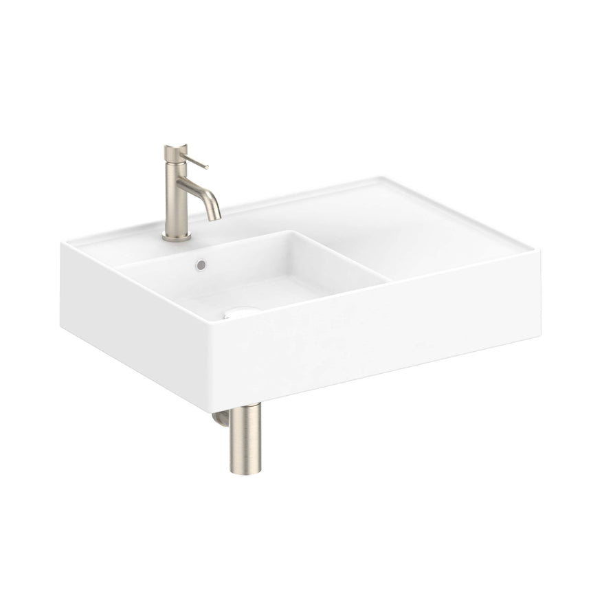ADP Teorema Wall Basin 600 Left offset with Tap Hole Bathroom Basin ADP Default Title