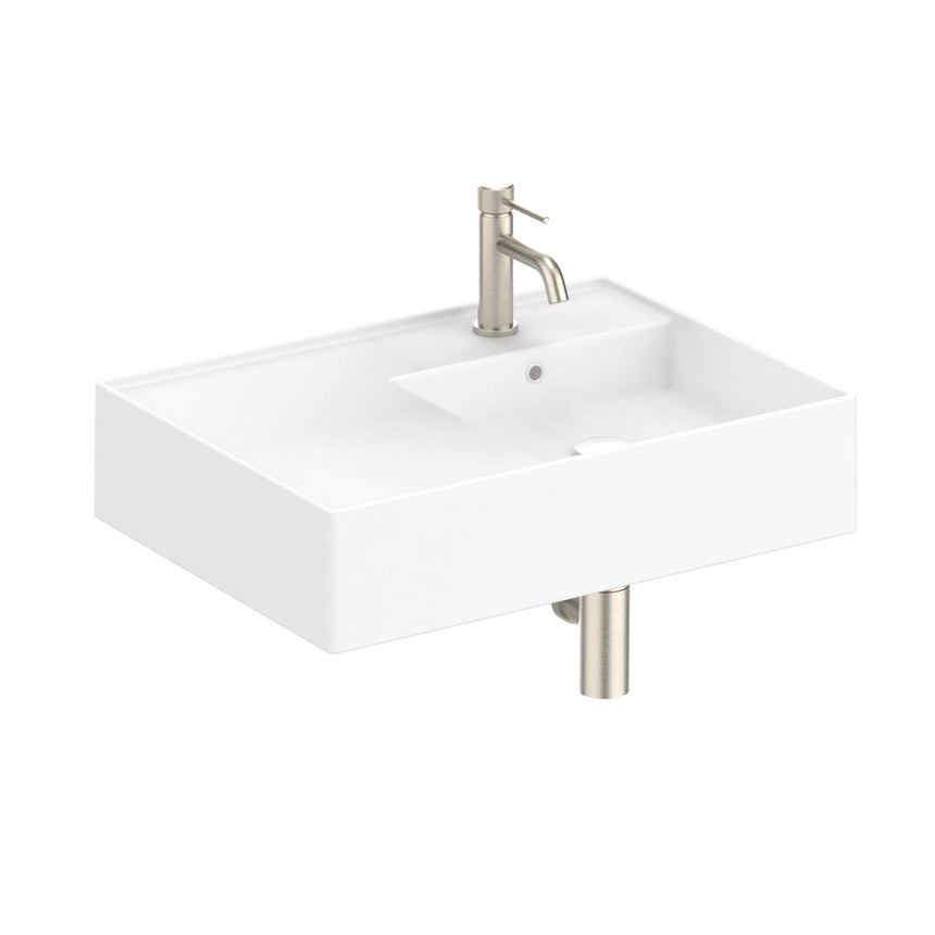 ADP Teorema Wall Basin 600 Right offset without Tap Hole Bathroom Basin ADP Default Title