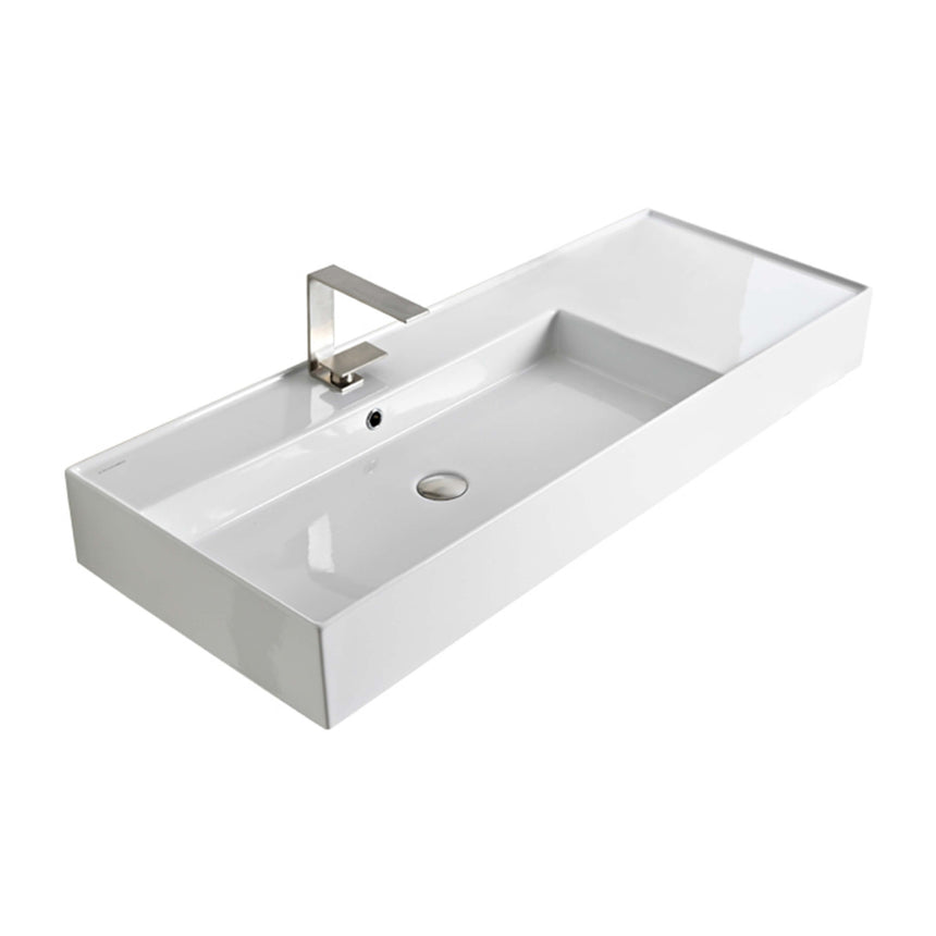ADP Teorema Wall Basin 1200 Left offset without Tap Hole Bathroom Basin ADP