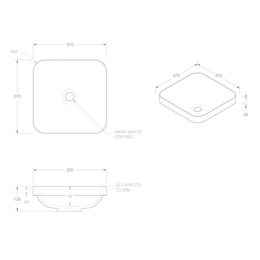 ADP Truth Semi Inset Basin Gloss White Bathroom Basin ADP