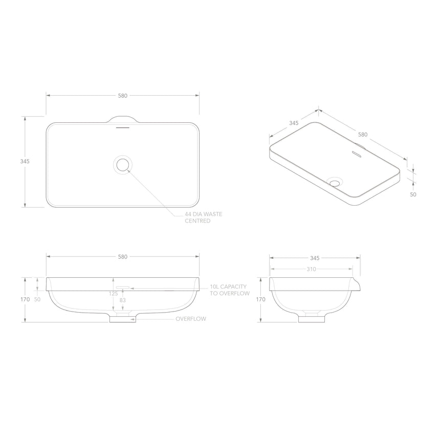 ADP Zeya Semi Inset Basin Gloss White Bathroom Basin ADP