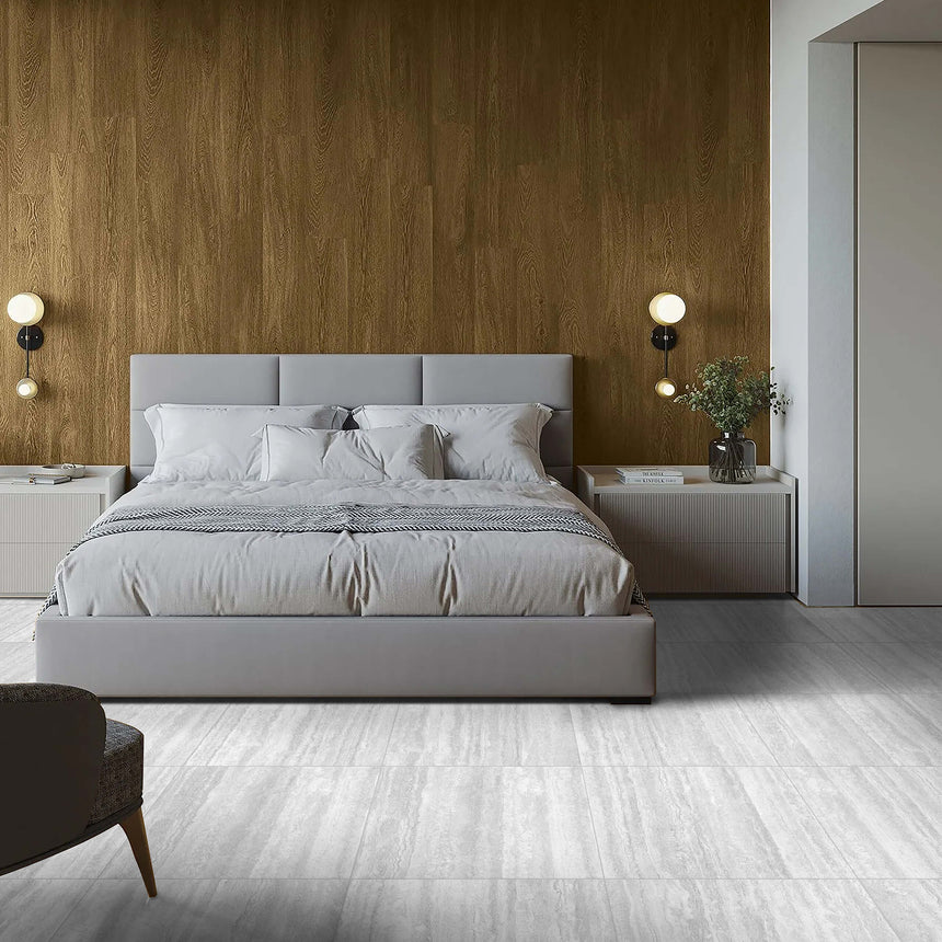 Vatican Vein Cut 600x600 Matt White Travertine Look Tiles Tilemall