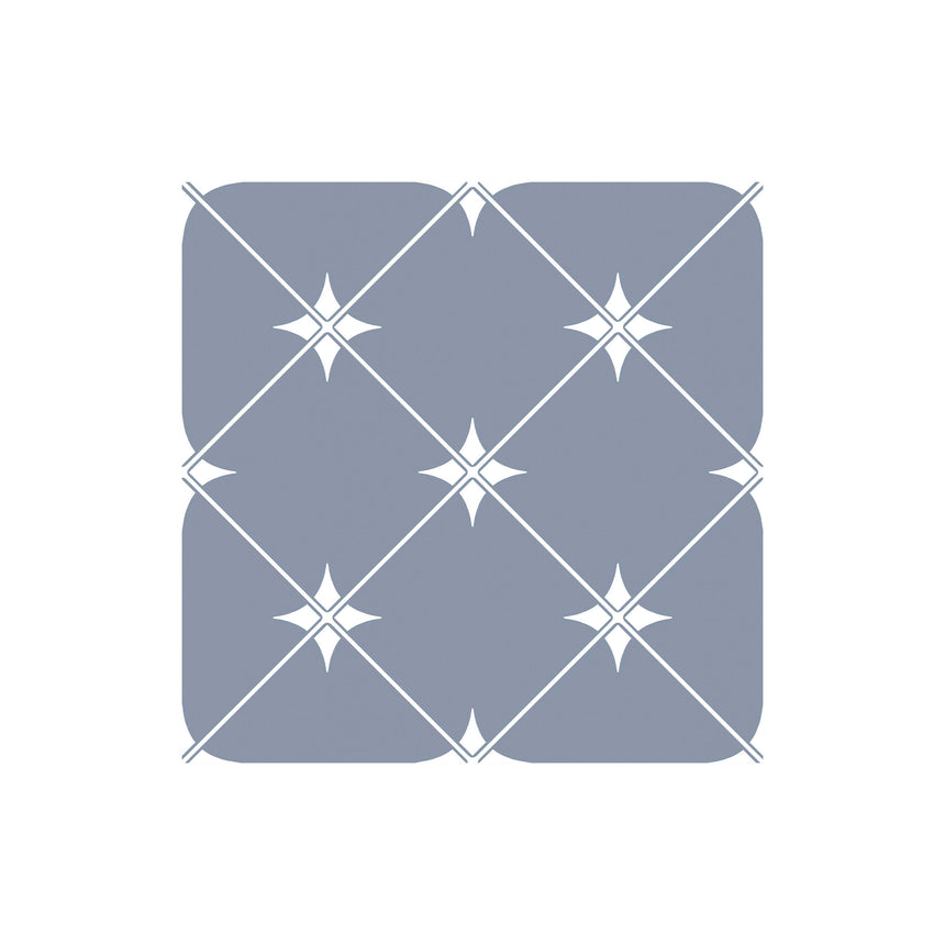 Lyndhurst 300x300 Matt Blue Encaustic Look Tiles Tilemall Default Title