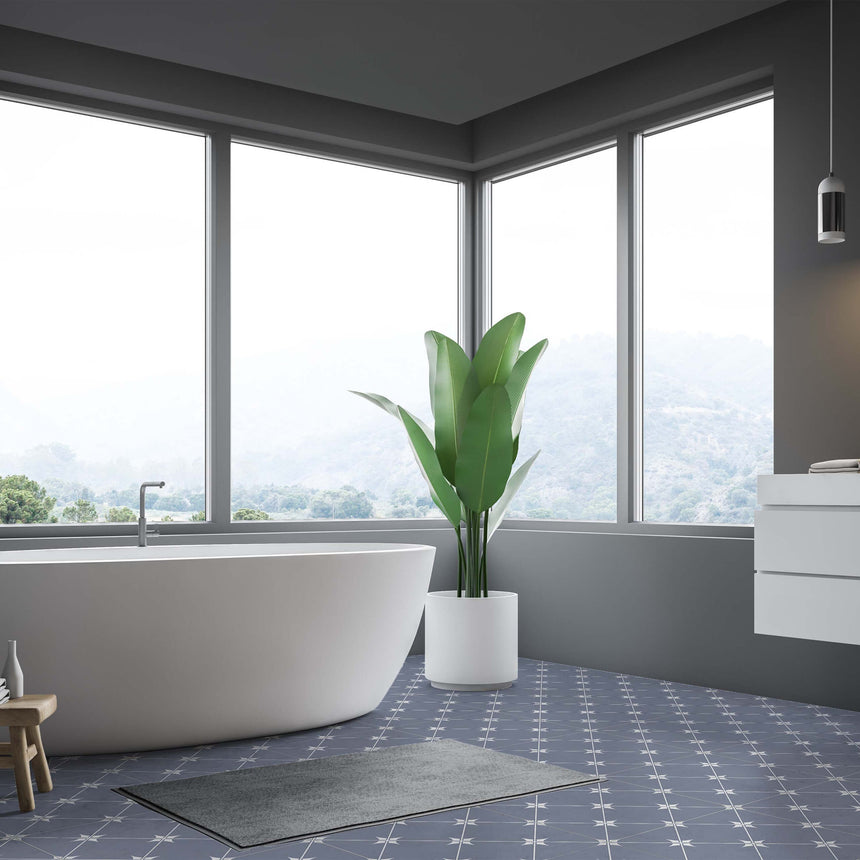 Lyndhurst 300x300 Matt Blue Encaustic Look Tiles Tilemall