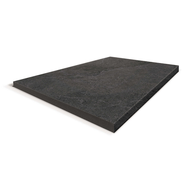 Enzo Bullnose Pencil Edge 600x400 Grip Coal Stone Look Tiles Tilemall
