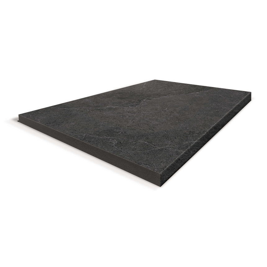 Enzo Bullnose Pencil Edge 600x400 Grip Coal Stone Look Tiles Tilemall