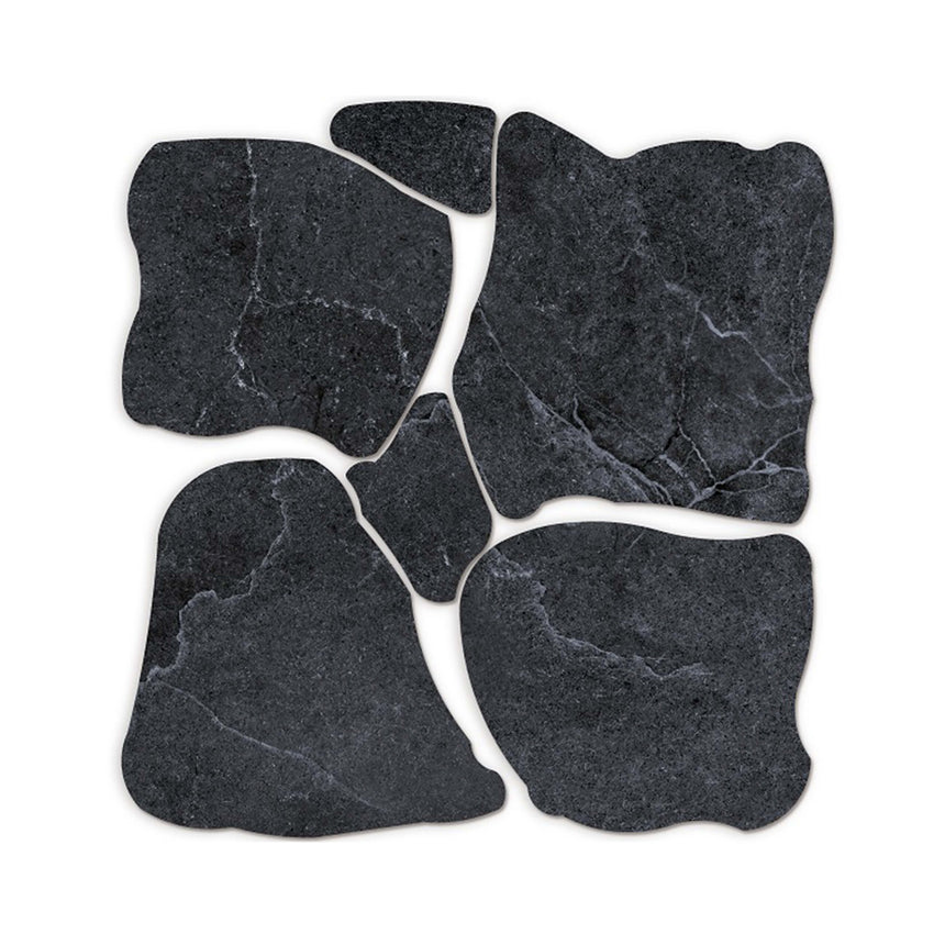 Enzo Crazy Pave Surface Tec Coal Stone Look Tiles Tilemall
