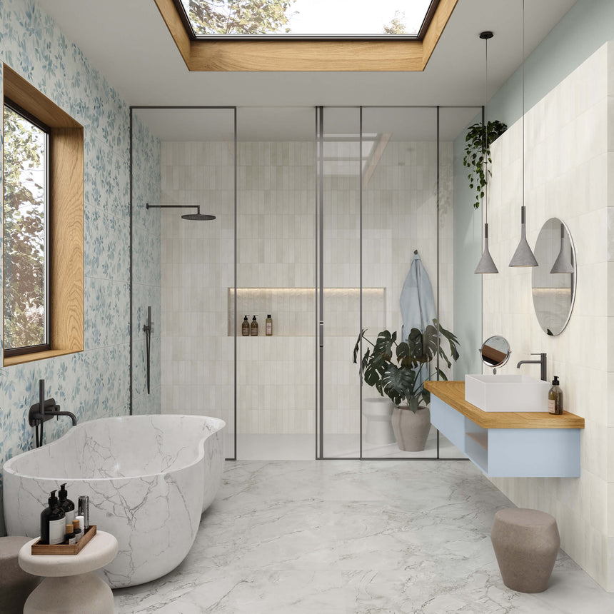 Miniature Cera 60x240 Matt Bianco Latte Subway Tilemall