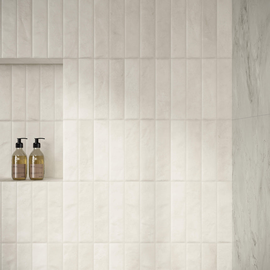 Miniature Cera 60x240 Matt Bianco Latte Subway Tilemall
