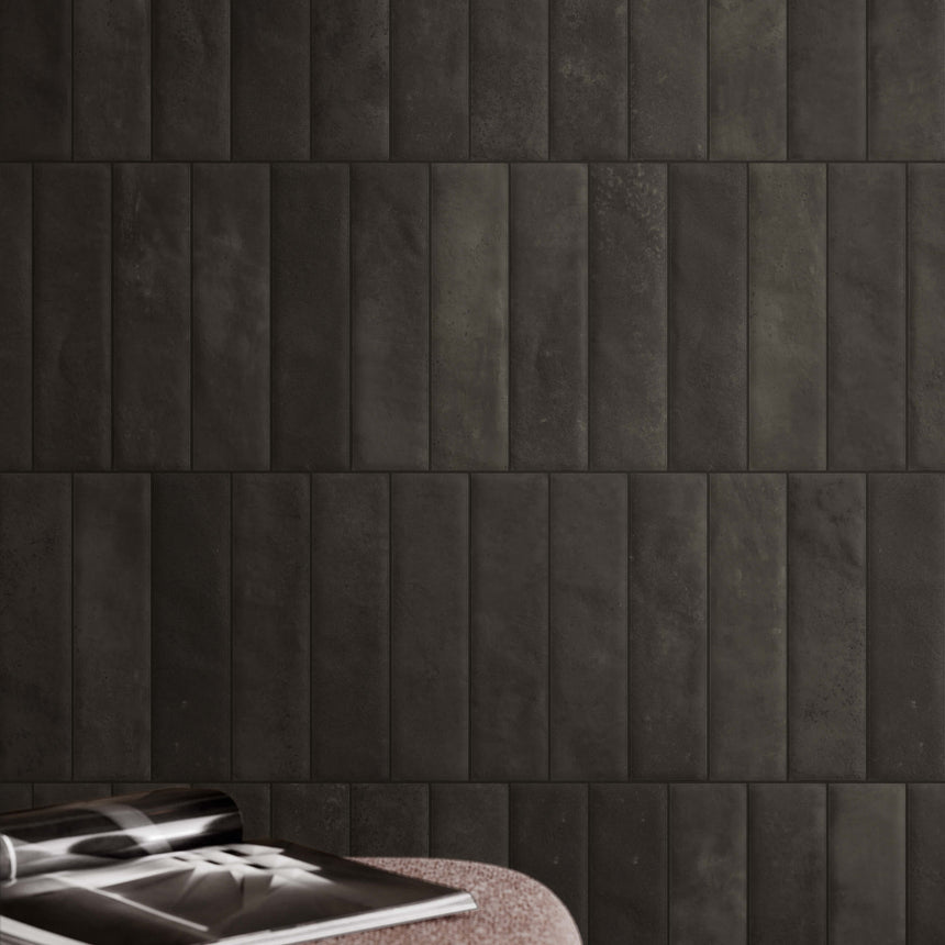 Miniature Cera 60x240 Matt Nero Inchiostro Subway Tilemall