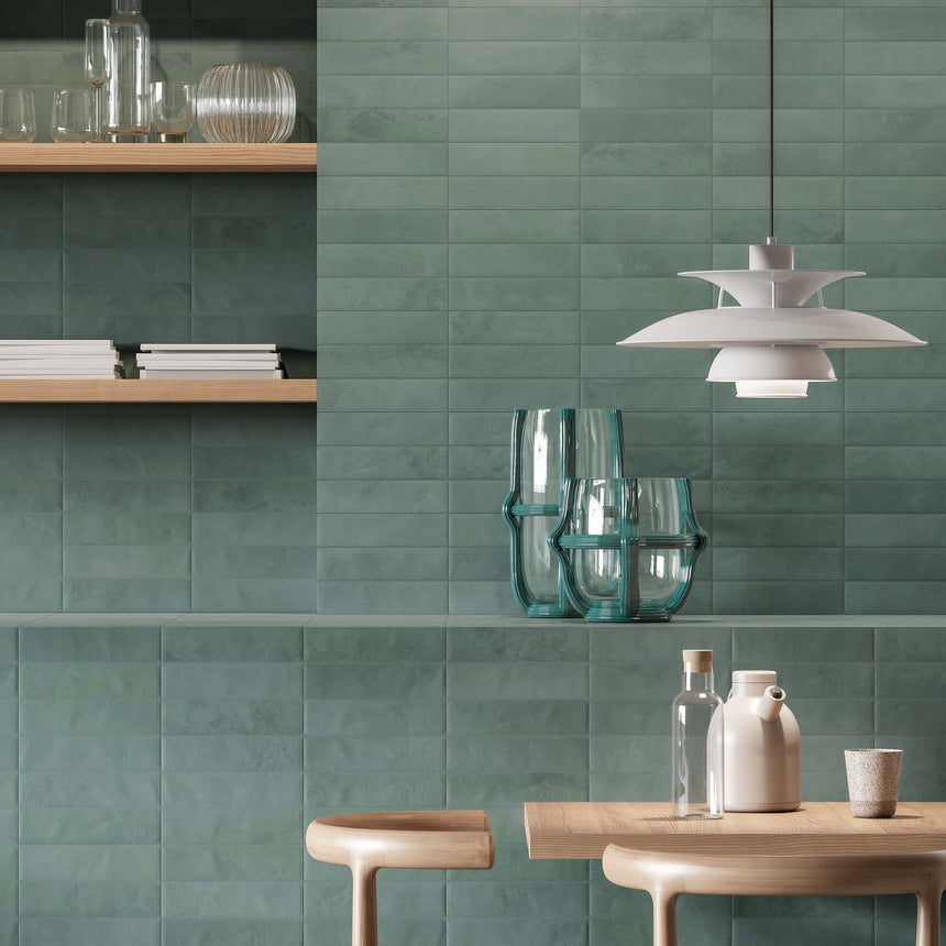 Miniature Cera 60x240 Matt Verde Foresta Subway Tilemall