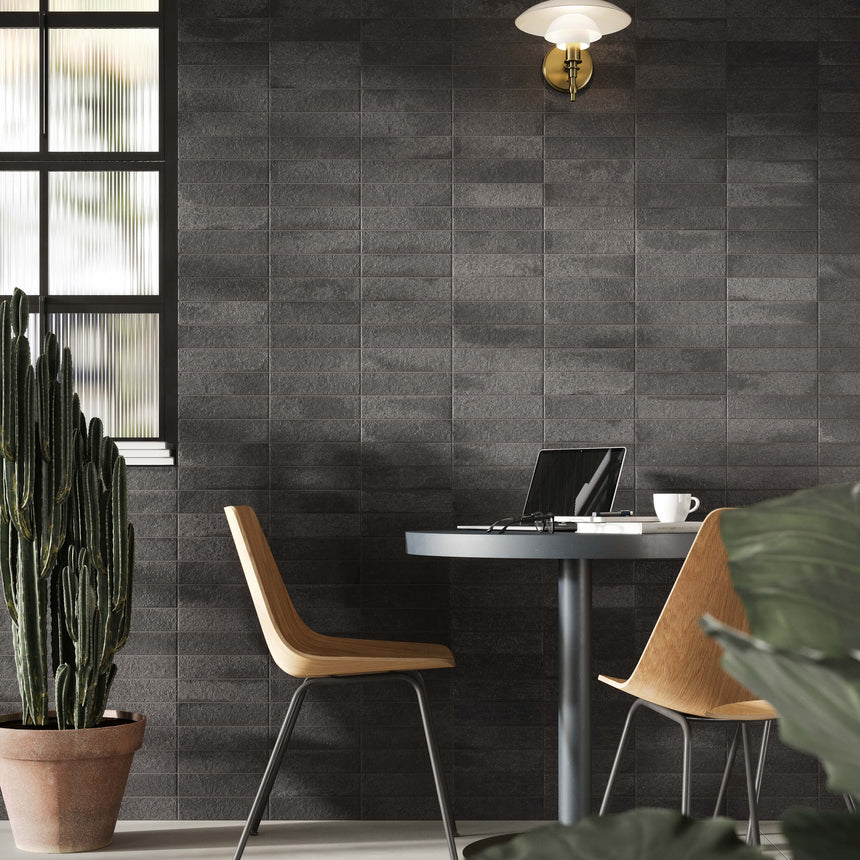 Miniature Fornace 60x240 Matt Nero Fumo Subway Tilemall