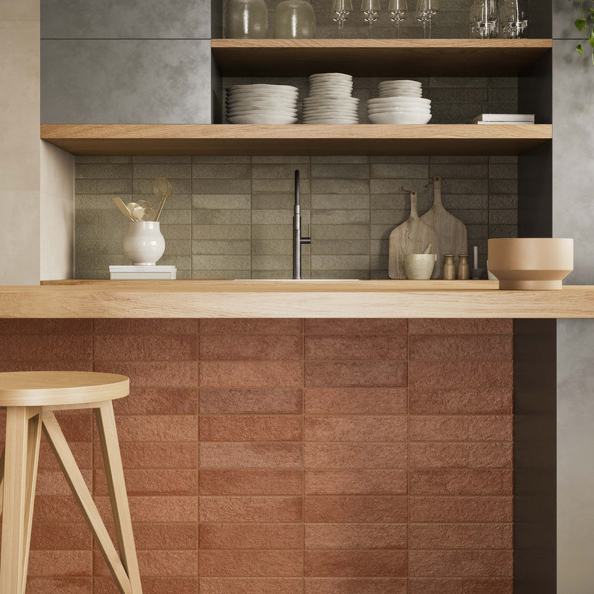 Miniature Fornace 60x240 Matt Rosso Mattone Subway Tilemall