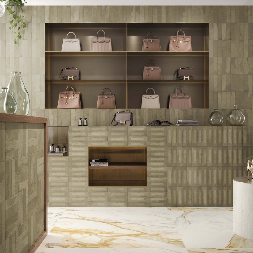 Miniature Fornace Formella 60x240 Matt Verde Muschio Subway Tilemall