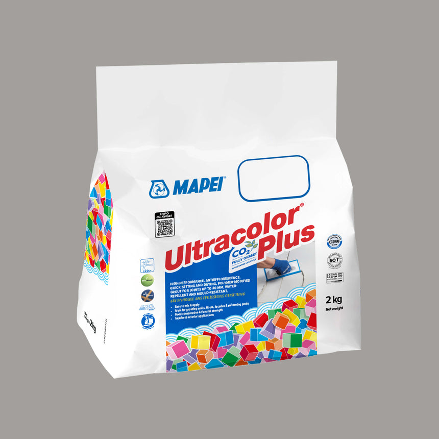 Mapei Grout Ultra Color Plus Alu 112 2Kg Medium Grey Grout Mapei Default Title