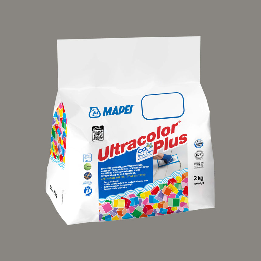 Mapei Grout Ultra Color Plus Alu 113 2Kg Cement Grey Grout Mapei Default Title