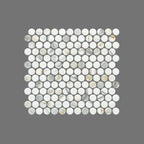 Artemis Mosaic PennyRound 23x23mm Natural Stone Honed Calacatta Gold Sample