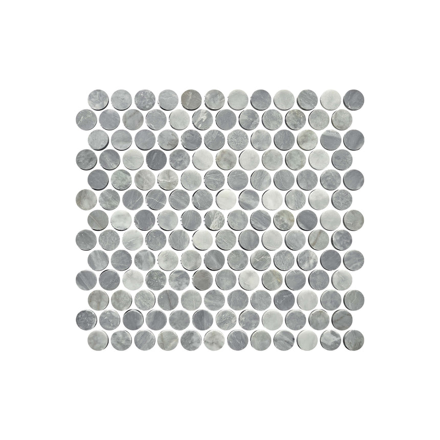 Artemis PennyRound 23x23 Carrara Grey Honed Marble Mosaic Tilemall Default Title