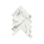 Artemis Mosaic Herringbone 35x150mm Natural Stone Honed Calacatta Gold
