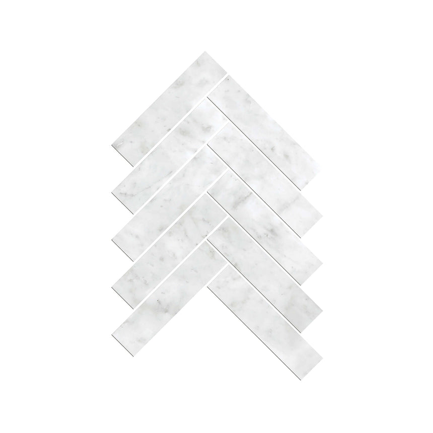 Artemis Herringbone 35x150 Carrara White Honed Marble Mosaic Tilemall Default Title