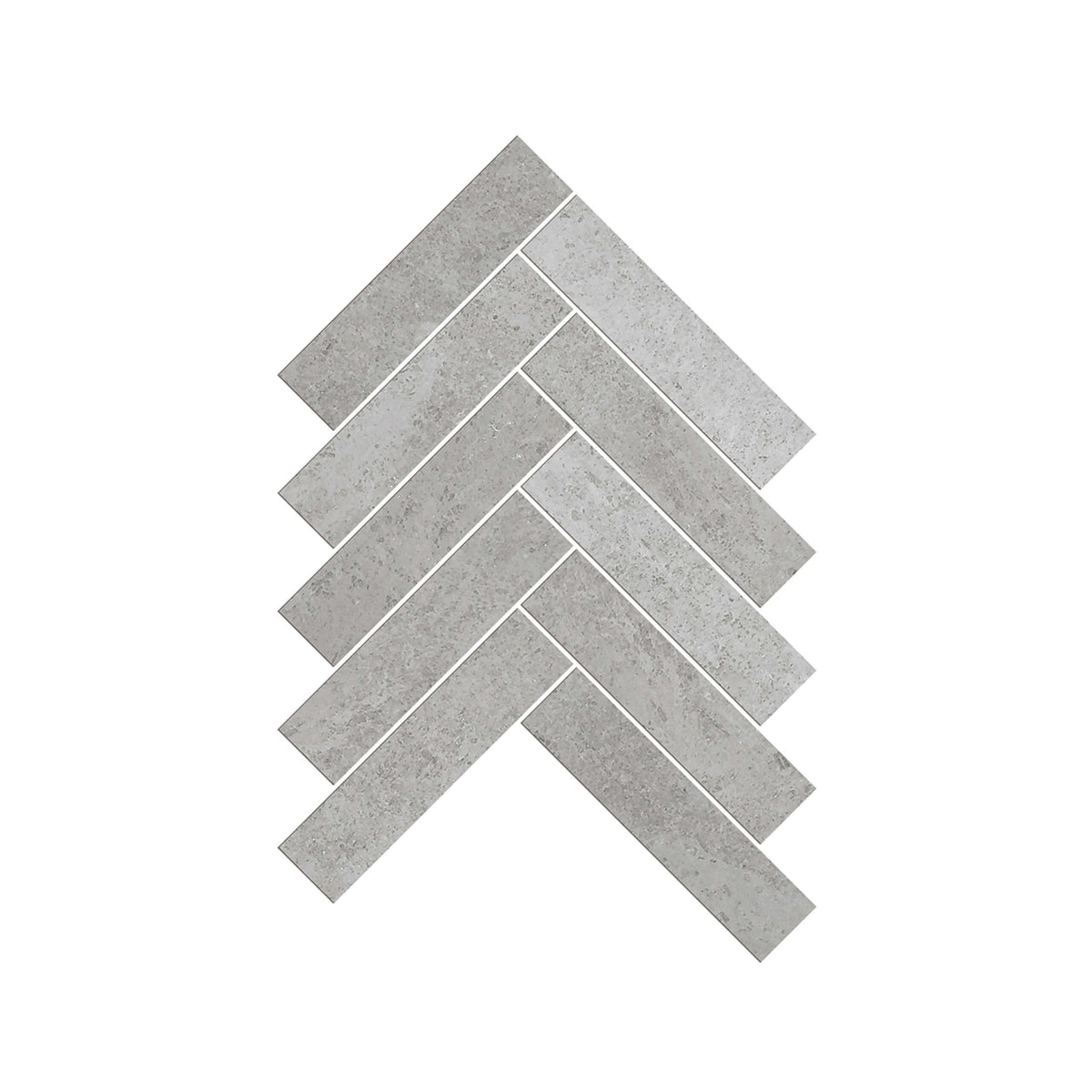 Artemis 35x150mm honed new grey marble mosaic tiles in herringbone pattern by Tilemall