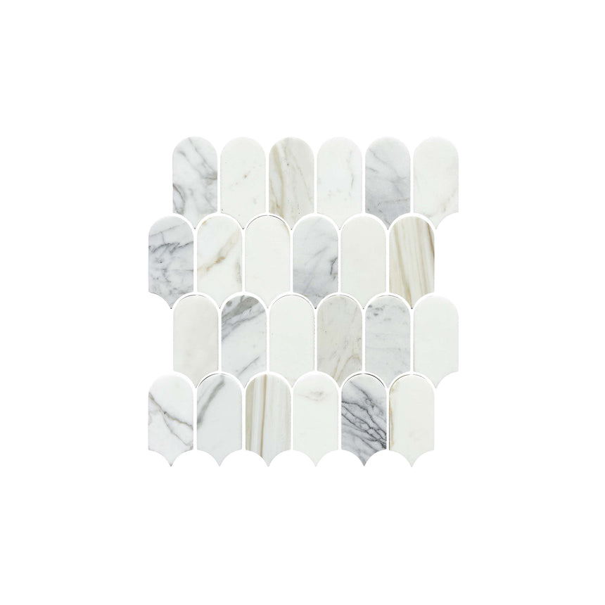Artemis Feather 50x103 Calacatta Gold Honed Marble Mosaic Tilemall Default Title