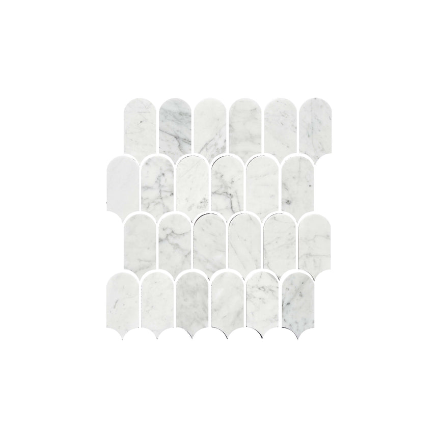 Artemis Feather 50x103 Carrara White Honed Marble Mosaic Tilemall Default Title