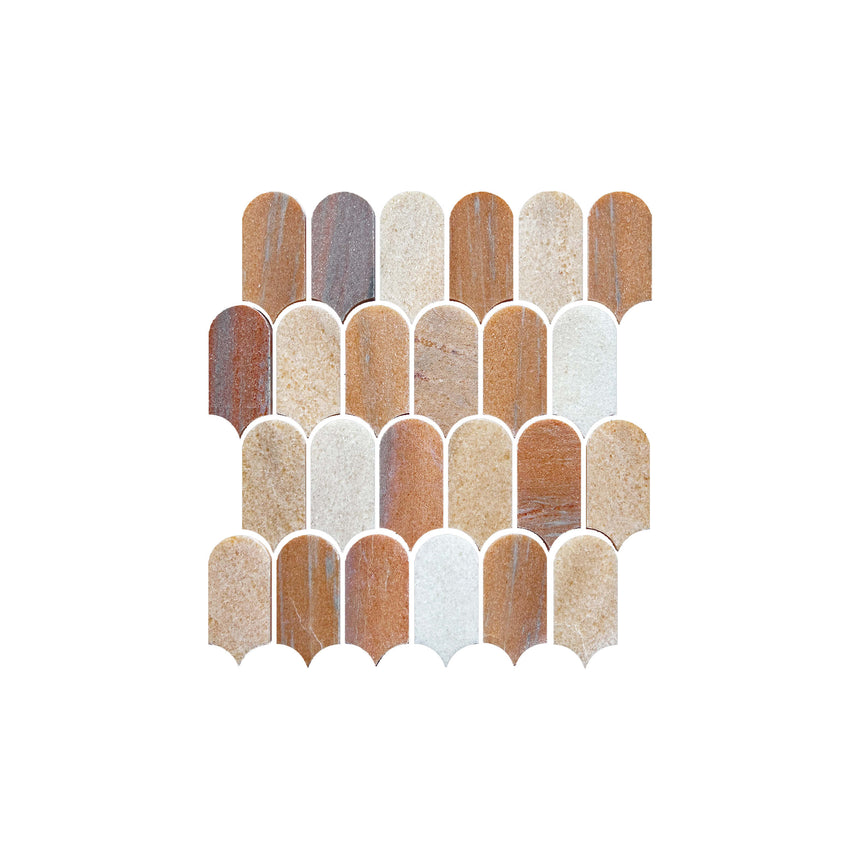 Artemis Feather 50x103 Rosa Portogallo Honed Marble Mosaic Tilemall Default Title