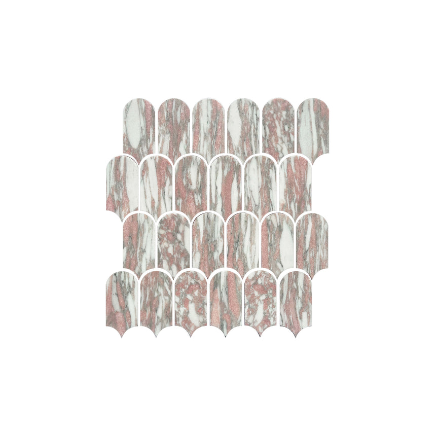 Artemis Feather 50x103 Norwegian Pink Honed Marble Mosaic Tilemall Default Title